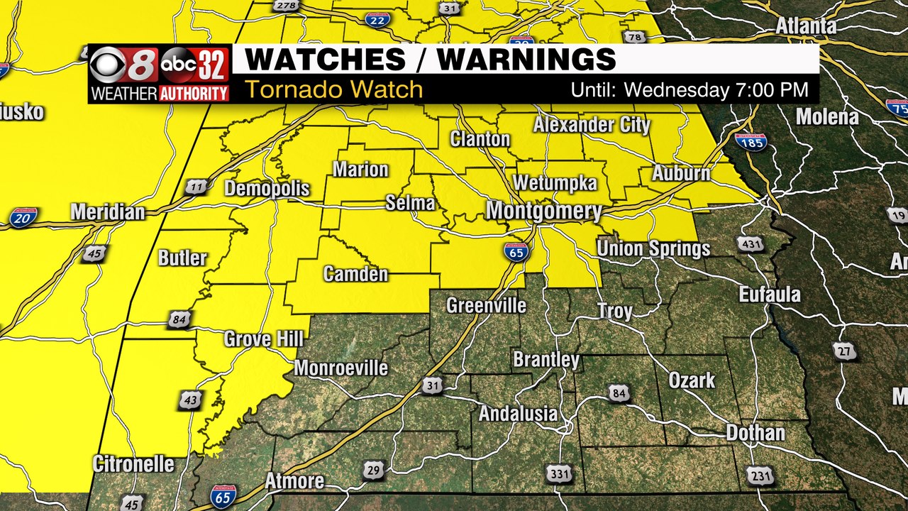 TORNADO WATCH: Parts of Viewing Area Until 7PM; Severe Threat Lasts ...