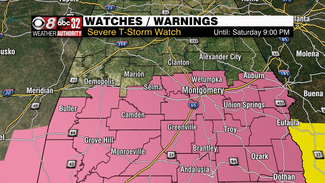 More Severe Storms Possible Through 9PM - WAKA 8