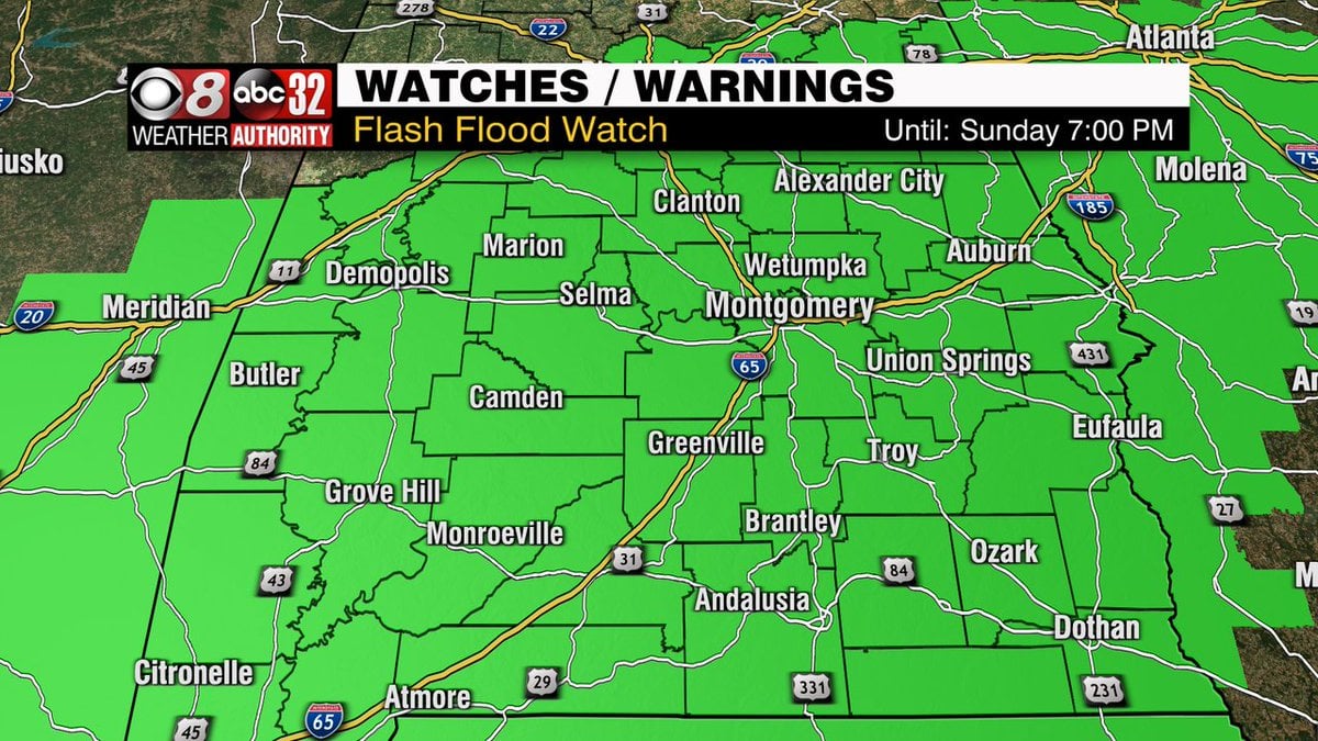 Flash Flooding and Isolated Tornadoes Possible this Weekend - WAKA 8
