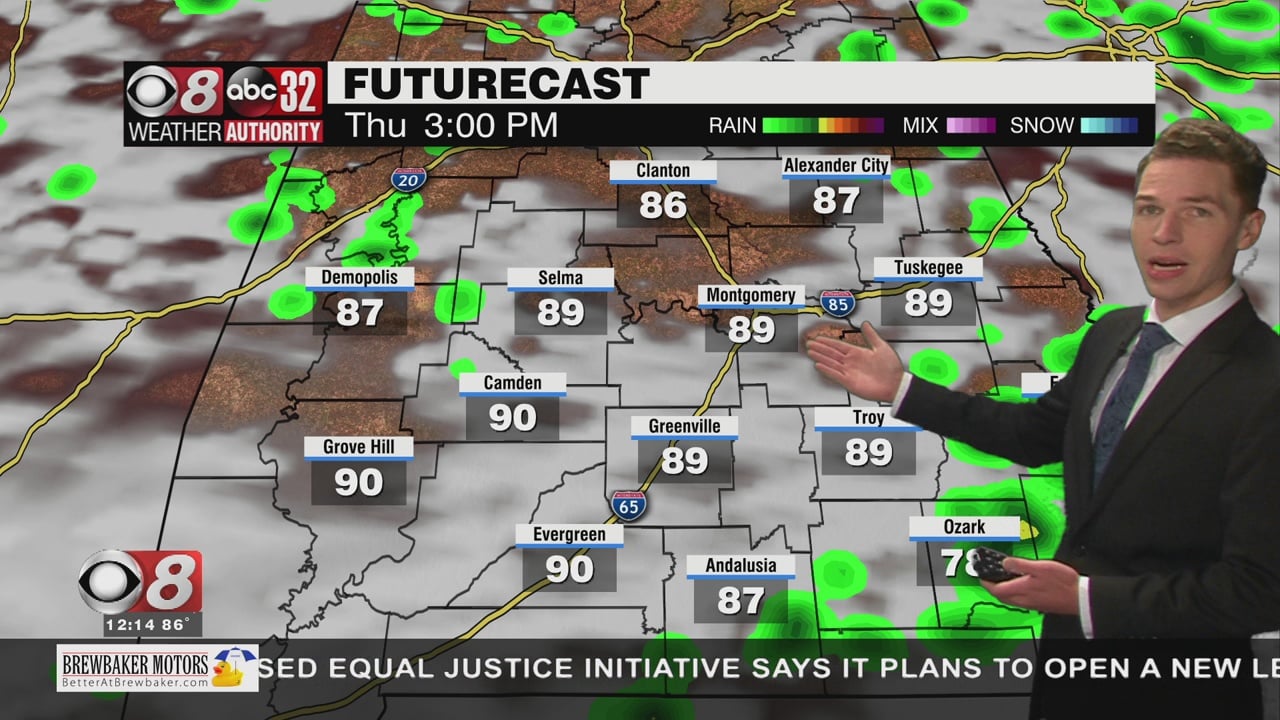Daytime Rain Chances Elevated Through Thursday - WAKA 8