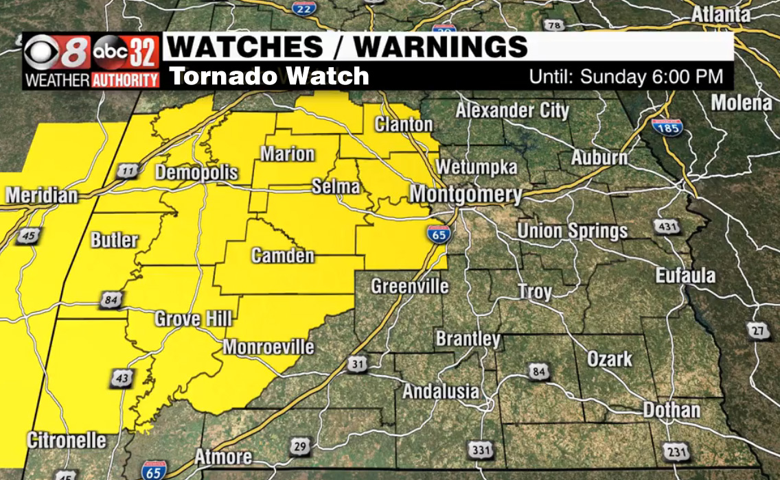 Severe Storms Possible Sunday Afternoon/Evening - WAKA 8