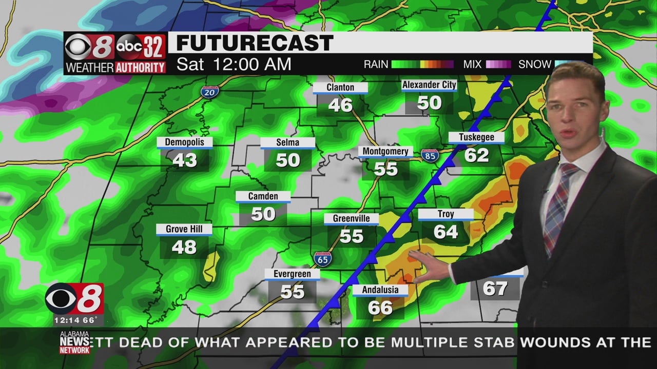 Sunshine Thursday, Severe Storms Possible Late Friday - WAKA 8
