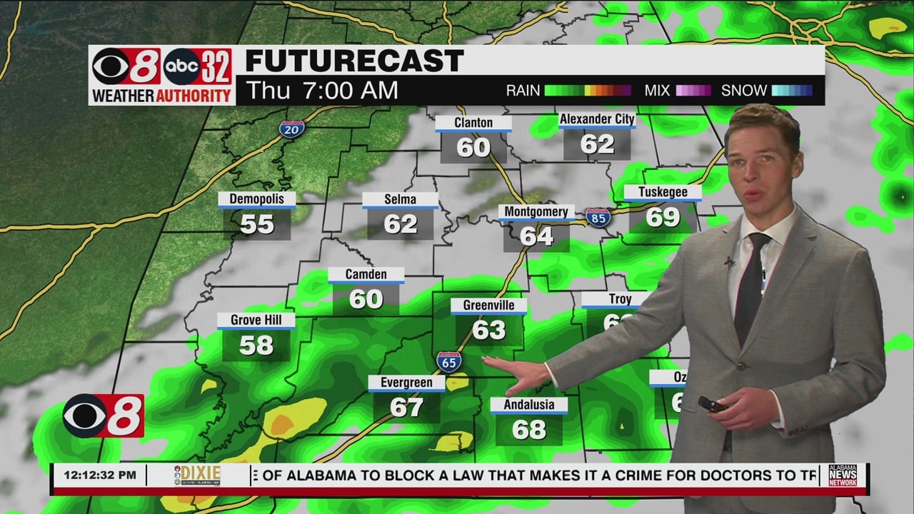 Sun/Clouds/Warm Tuesday, Late Wednesday Severe Risk - WAKA 8