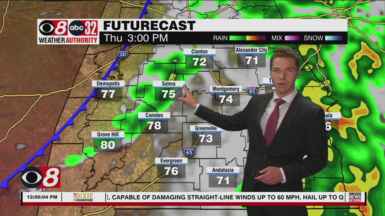Soaking Rain, A Few Severe Storms Possible Thursday - WAKA 8