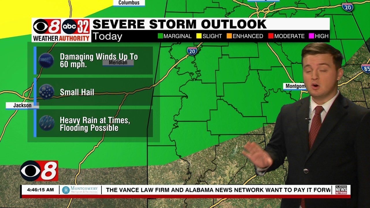 Strong/Severe Storms Possible Today - WAKA 8