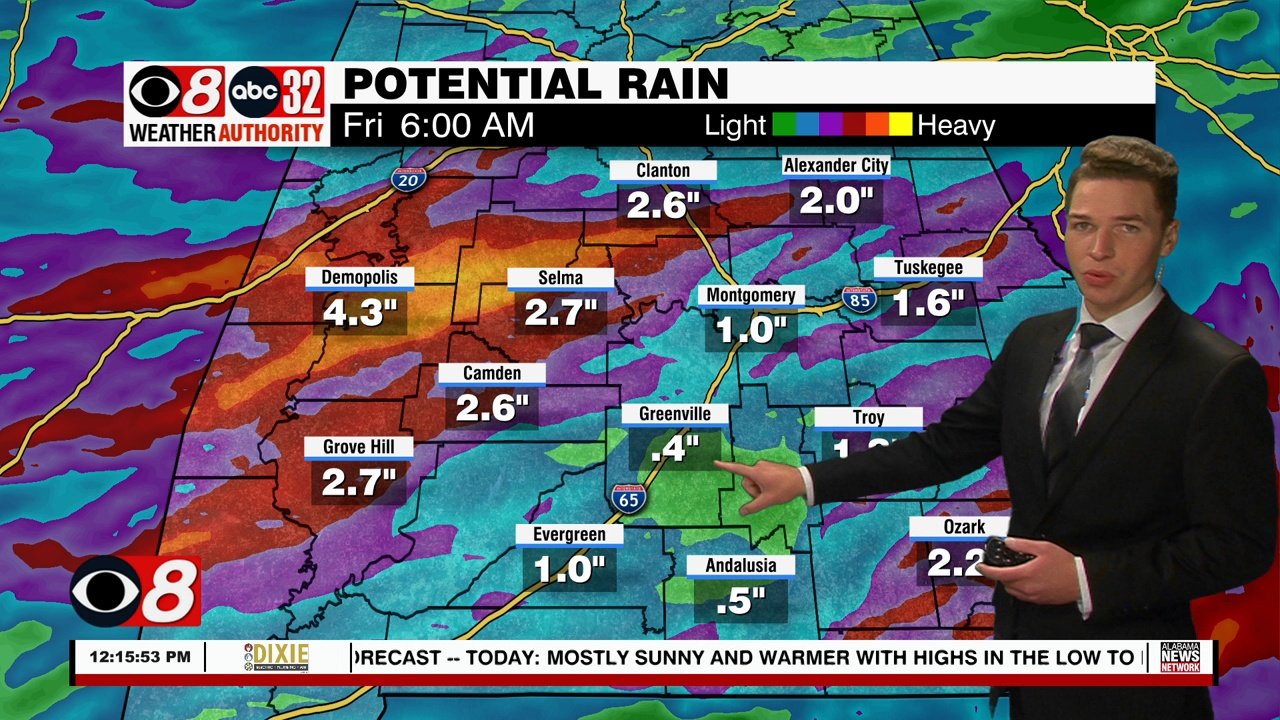 Mainly Sunny Tuesday, Rain And Storms Wednesday - WAKA 8