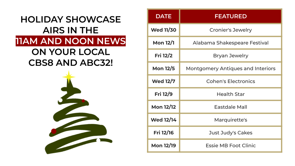 Holiday Showcase Schedule