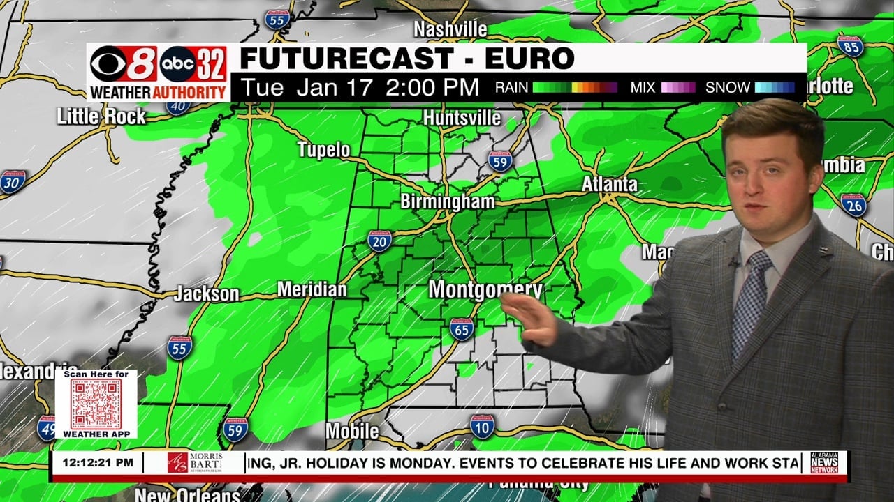 Cloudy Monday Afternoon; Rain Possible Tuesday - WAKA 8