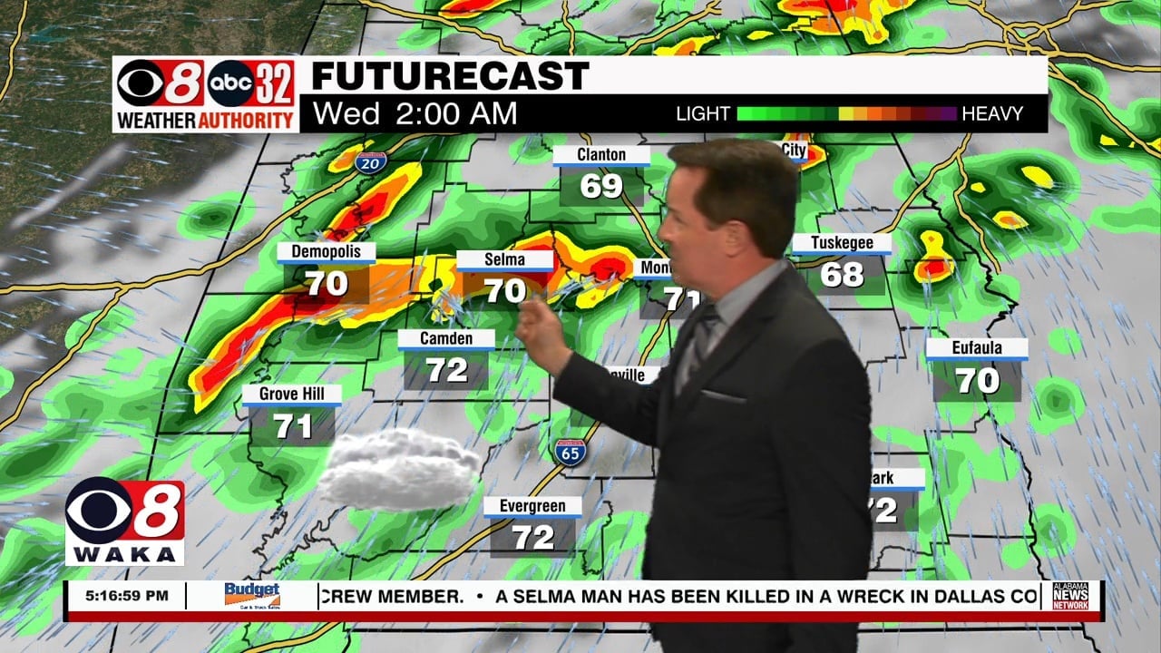 Severe Storm Threat Tuesday Into Wednesday! - WAKA 8