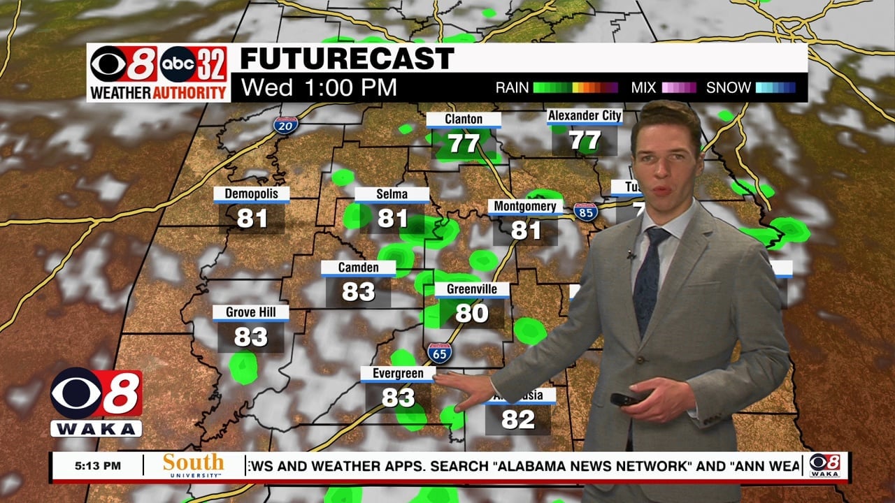 Clouds Increase, Showers And Storms Return Wednesday - WAKA 8