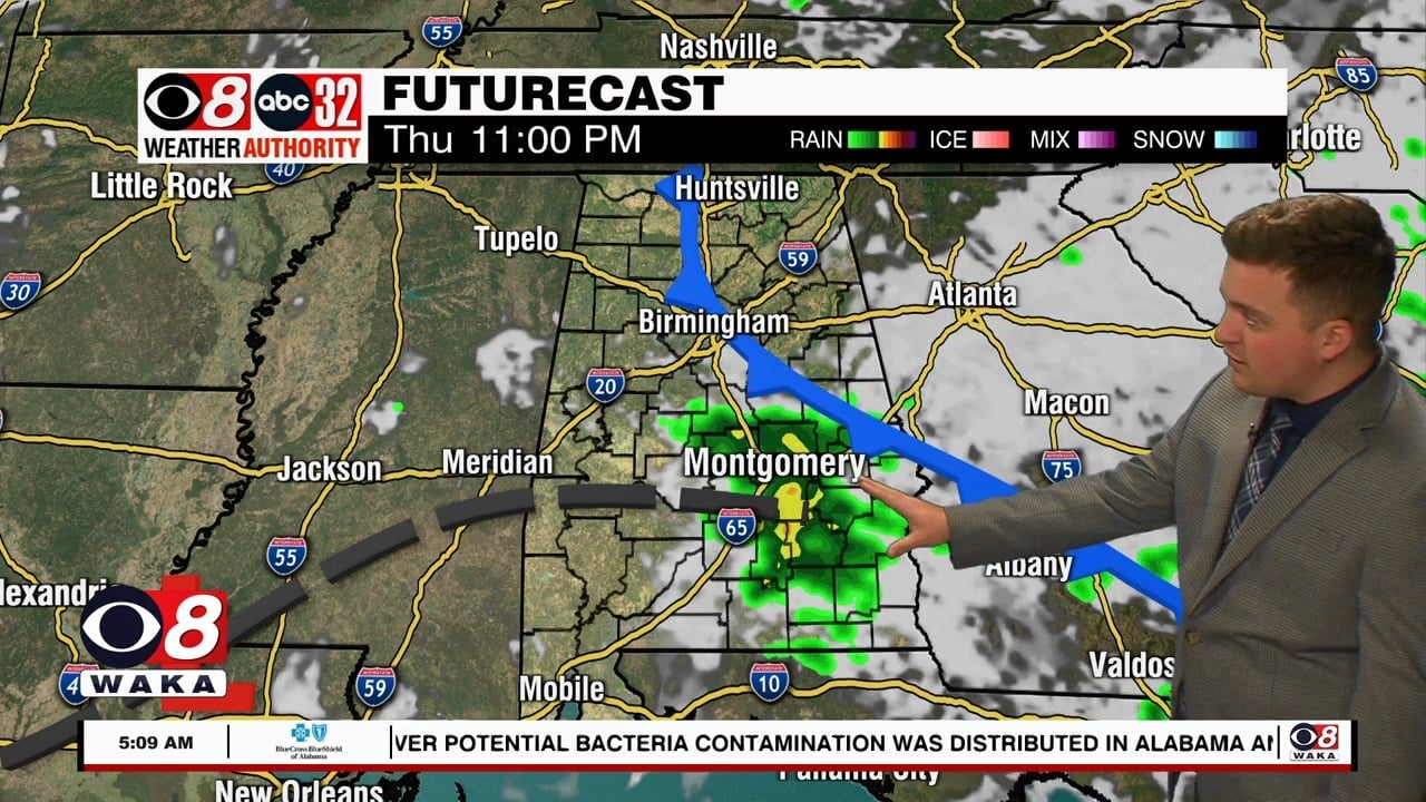 Widespread Showers Again; Much Calmer Friday WAKA 8