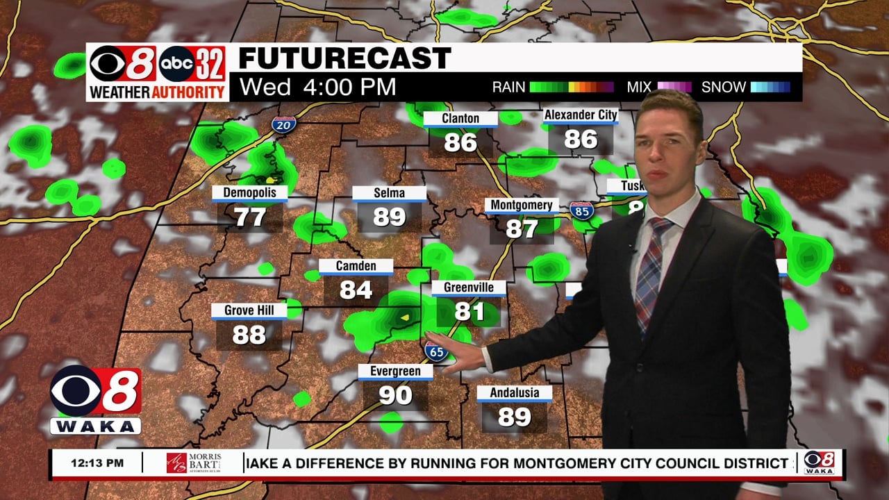 Daily Scattered Rain And Storms, But Very Warm This Week - WAKA 8