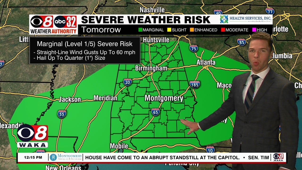 Isolated Storms Friday, A Few Severe Storms Possible Saturday - WAKA 8