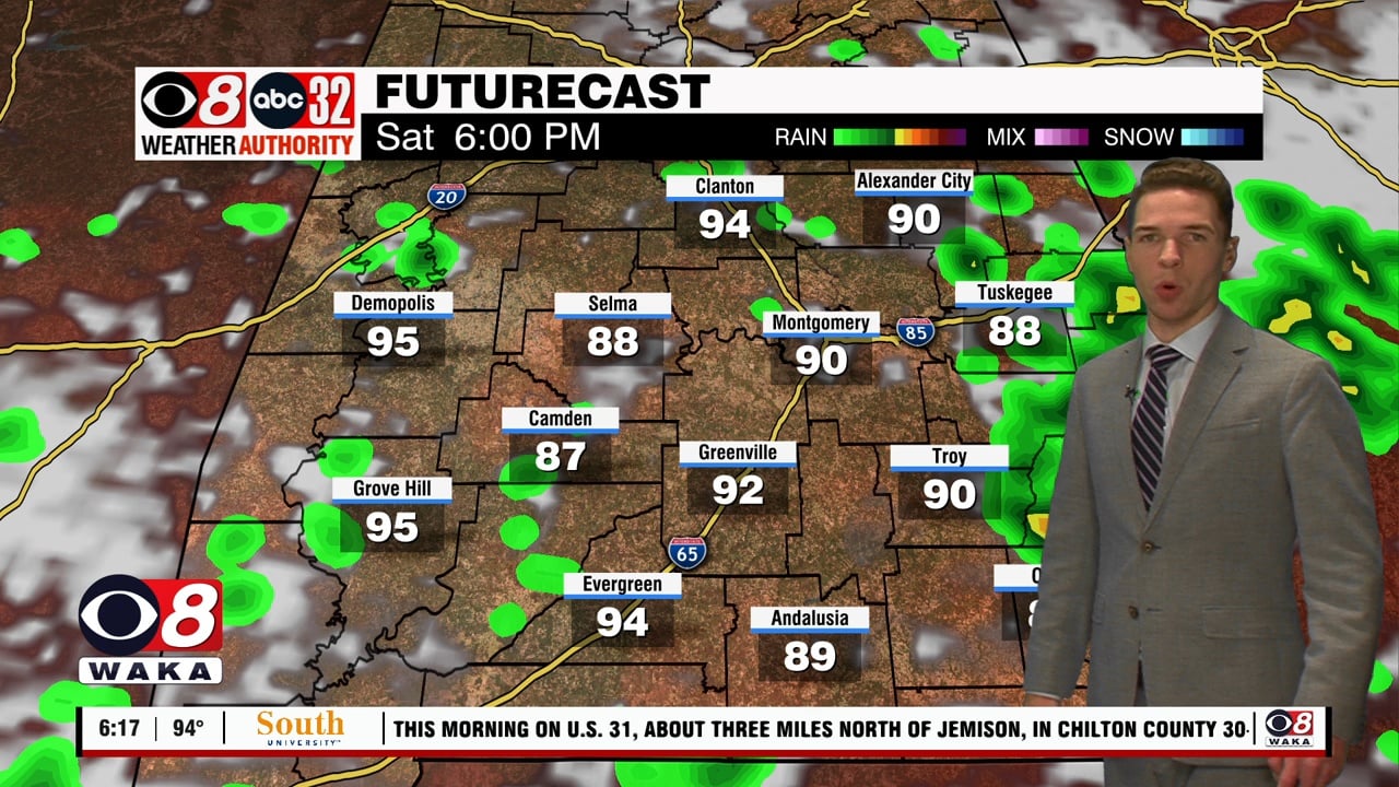 Heat indices up to 110°, some storms Sunday - WAKA 8