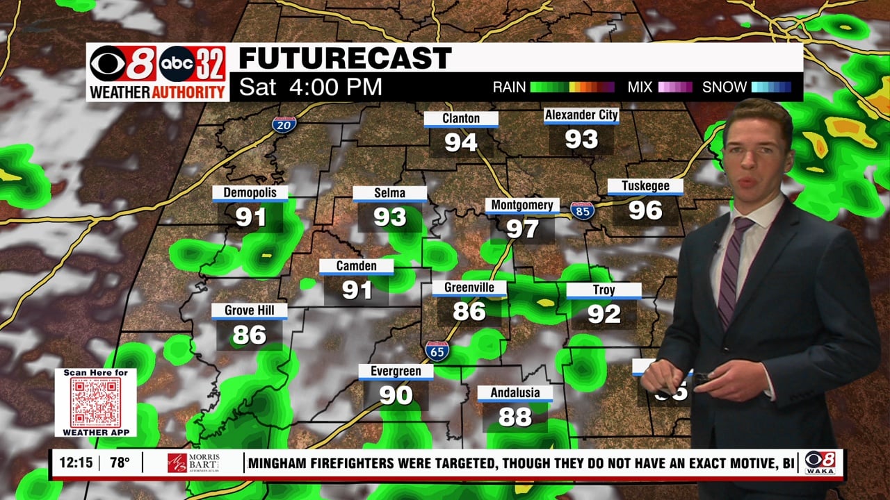 Hot, humid, scattered daytime storms through Sunday - WAKA 8