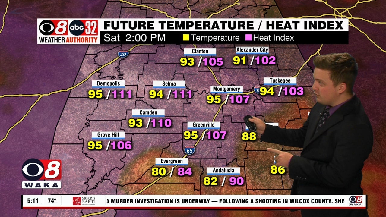 Elevated rain chances and dangerous heat ahead - WAKA 8