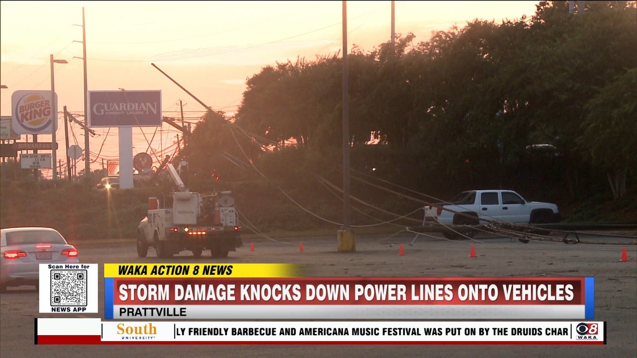 Sudden storm brings down power lines in Prattville - WAKA 8