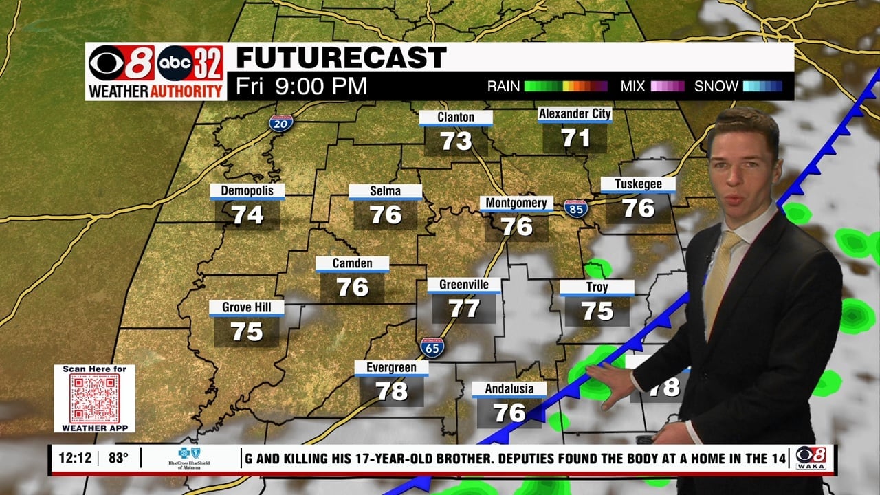 Sunshine, some clouds Thursday, rain Friday, cooler weekend - WAKA 8