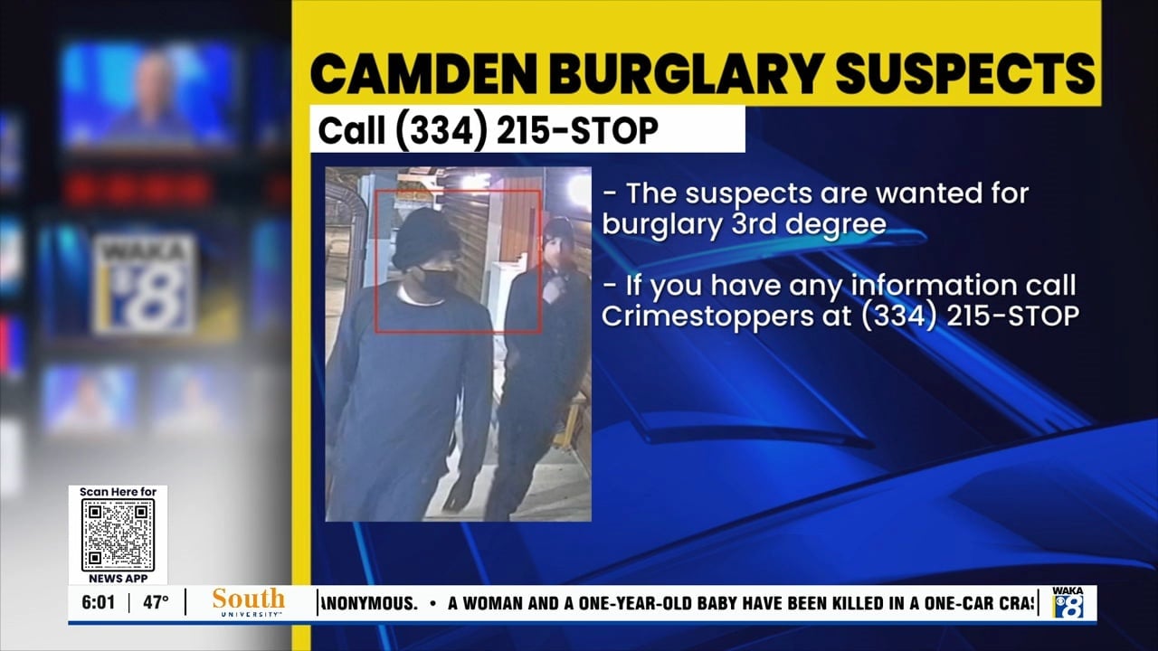 Camden police searching for men suspected of burglarizing McGrawb Chevrolet WAKA 8