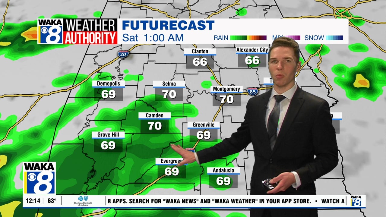 Rain, some storms Friday, Saturday, a few strong to severe - WAKA 8