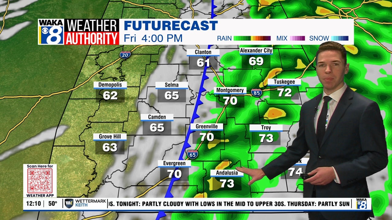 Sunshine, no rain through Thursday, severe storms possible Friday - WAKA 8