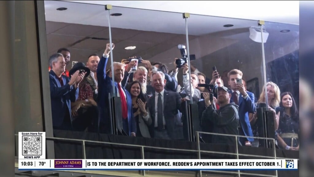Former President Donald Trump Watches Alabama Vs Georgia Football Game In Tuscaloosa
