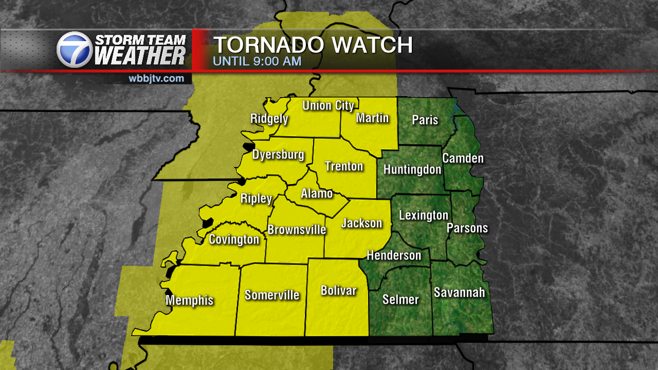 Tornado Watch Is Now In Effect For Parts Of West Tennessee WBBJ TV