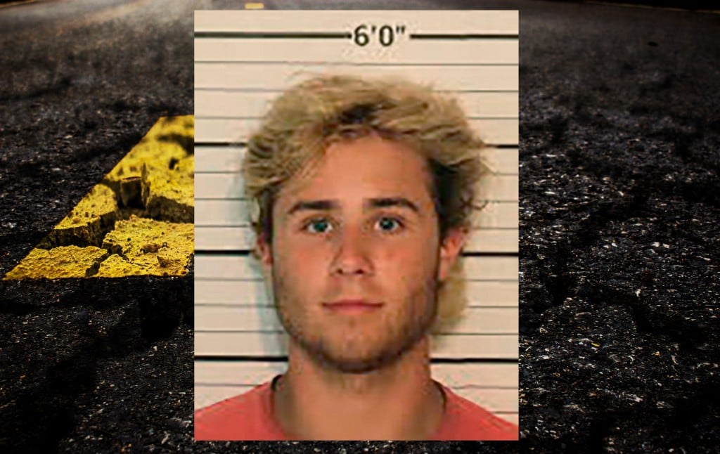 Crack Textured Asphalt Road Background.