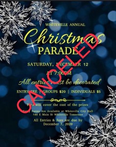Whiteville Parade Cancelled