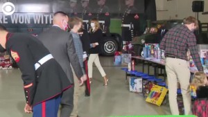 First Lady Sorts Toys At Toys For Tots Event