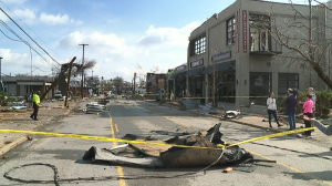 Damage Left Begind From A Tornado That Struck Nashville In March Of 2020