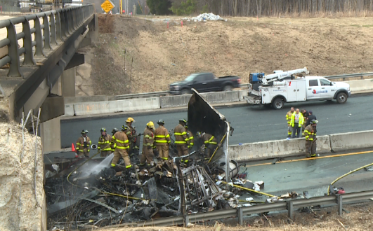 Early Morning Fire Along I 40 3