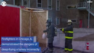 Firefighters Demo Wrong Way To Cook Turkey