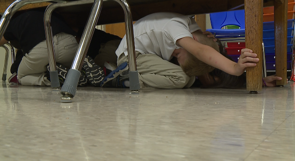 Jackson Madison County Students Practice Earthquake Safety