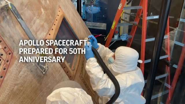 Workers Clean Apollo 16 Spaceship Ahead Of 50th Anniversary