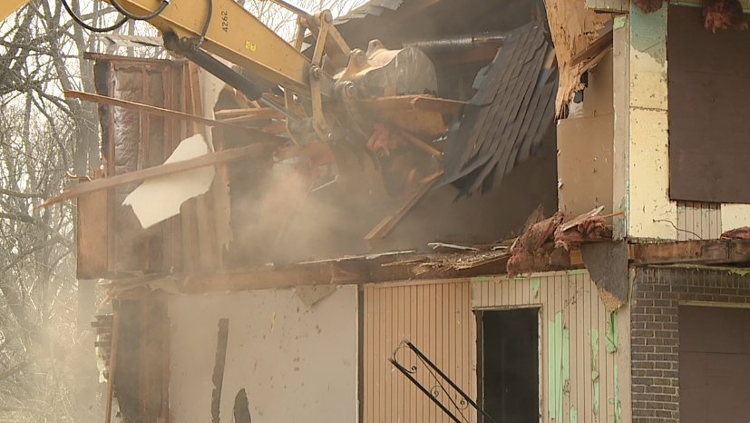 Abandoned Apartment Building Comes Down In Jackson 5