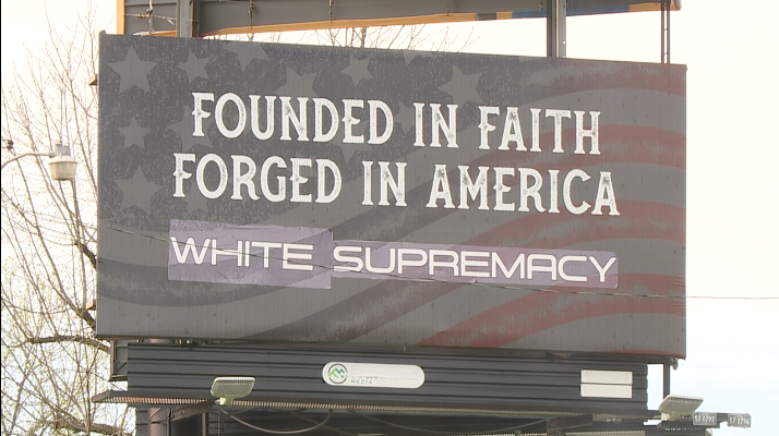 Jackson Billboard Covered With White Supremacy 2