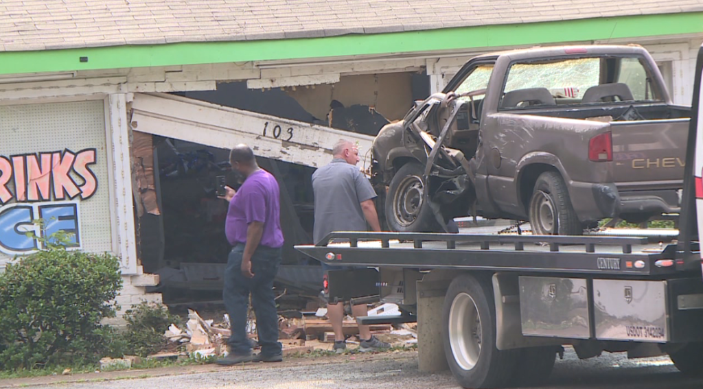 Vehicle Hits Building In West Jackson 3