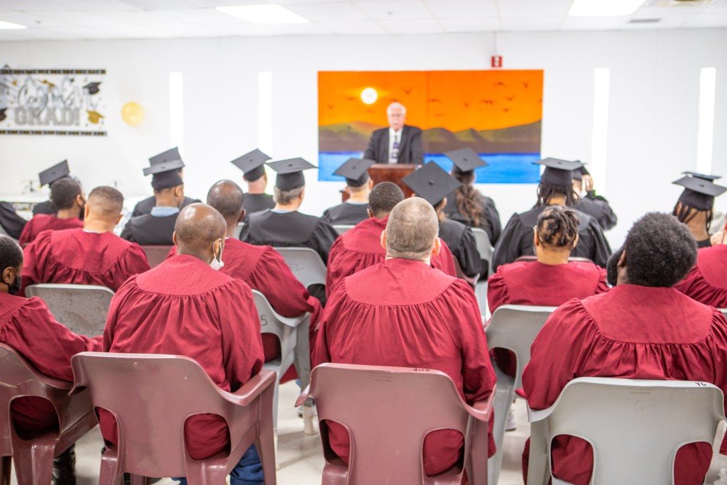 Graduates Listen To Ceremony Speaker