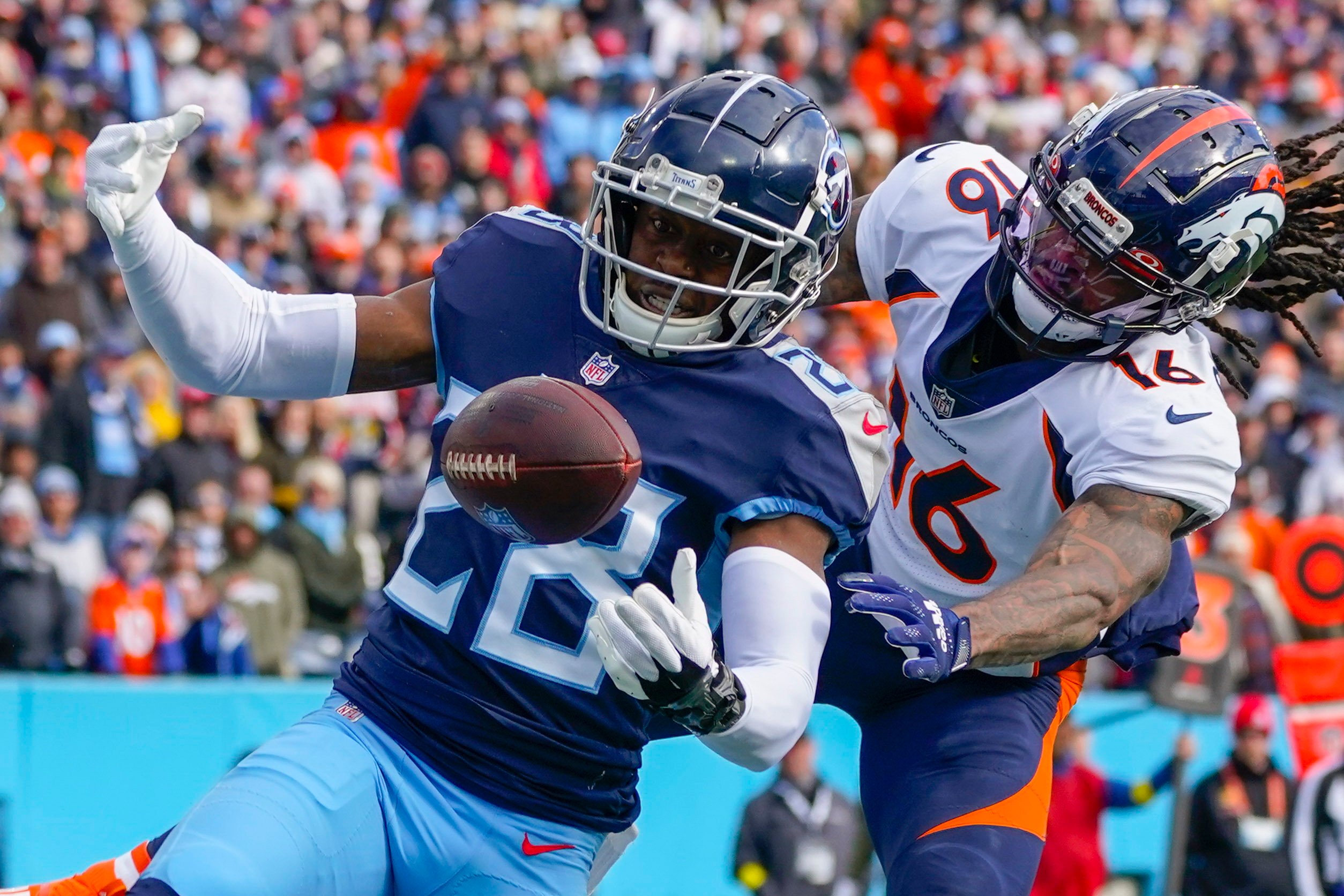 Denver Broncos wide receiver Jalen Virgil's first career catch