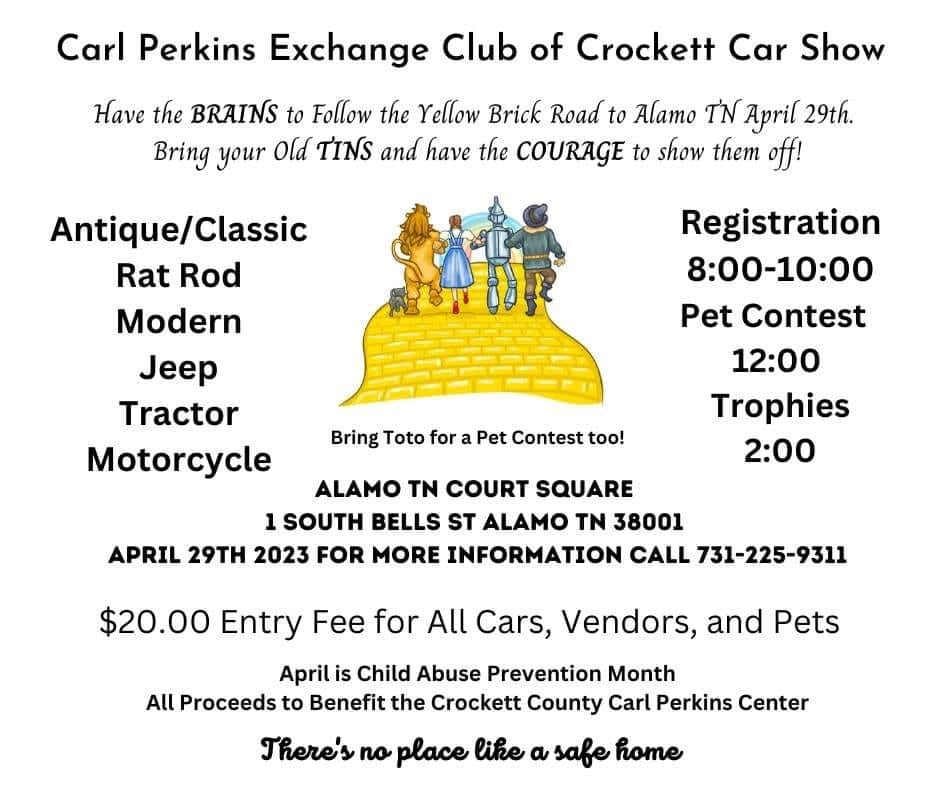 Carl Perkins Exchange Club Car Show Flyer 1