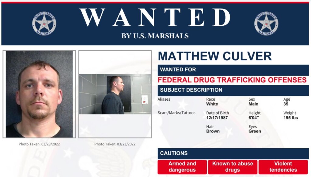 Wanted Poster For Matthew Culver