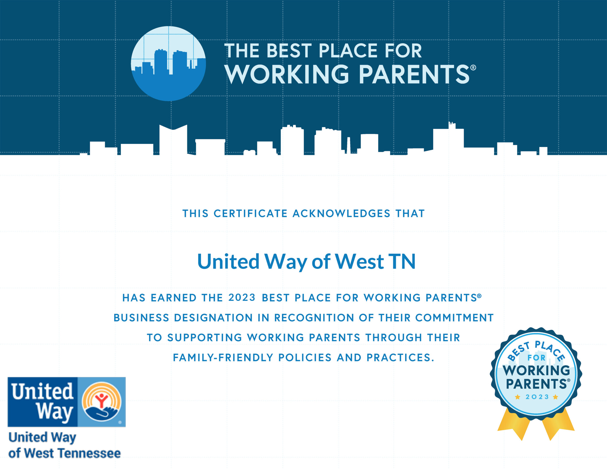 United Way West TN named as a 2023 Best Place for Working Parents WBBJ TV