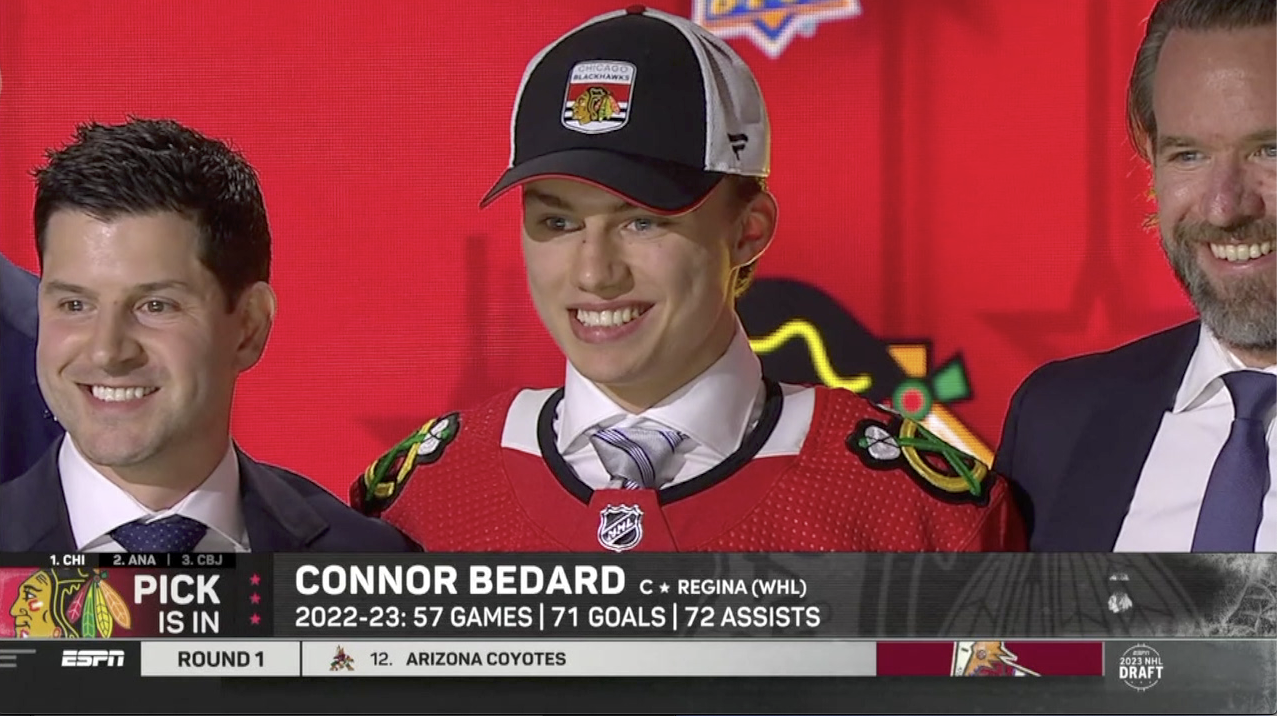 Chicago Blackhawks draft Connor Bedard with 1st overall pick in NHL