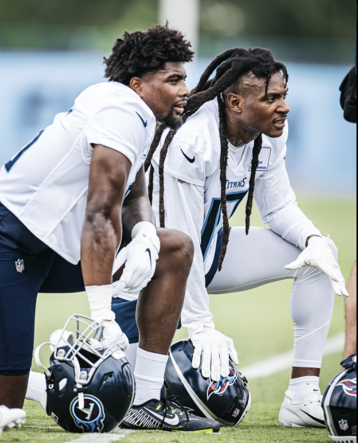 Deandre Hopkins leading wideout Treylon Burks in training camp