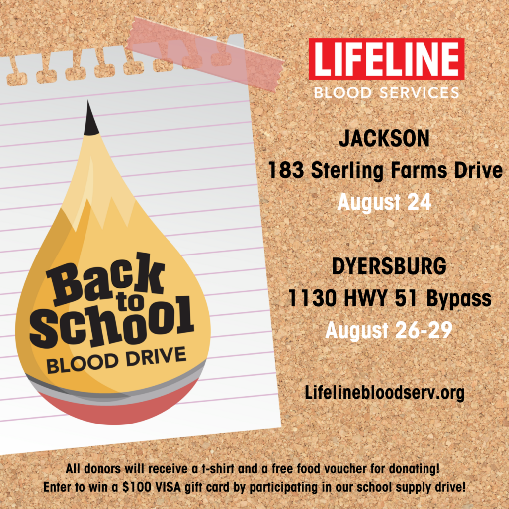 Back To School Blood Drive Jackson And Dyersburg