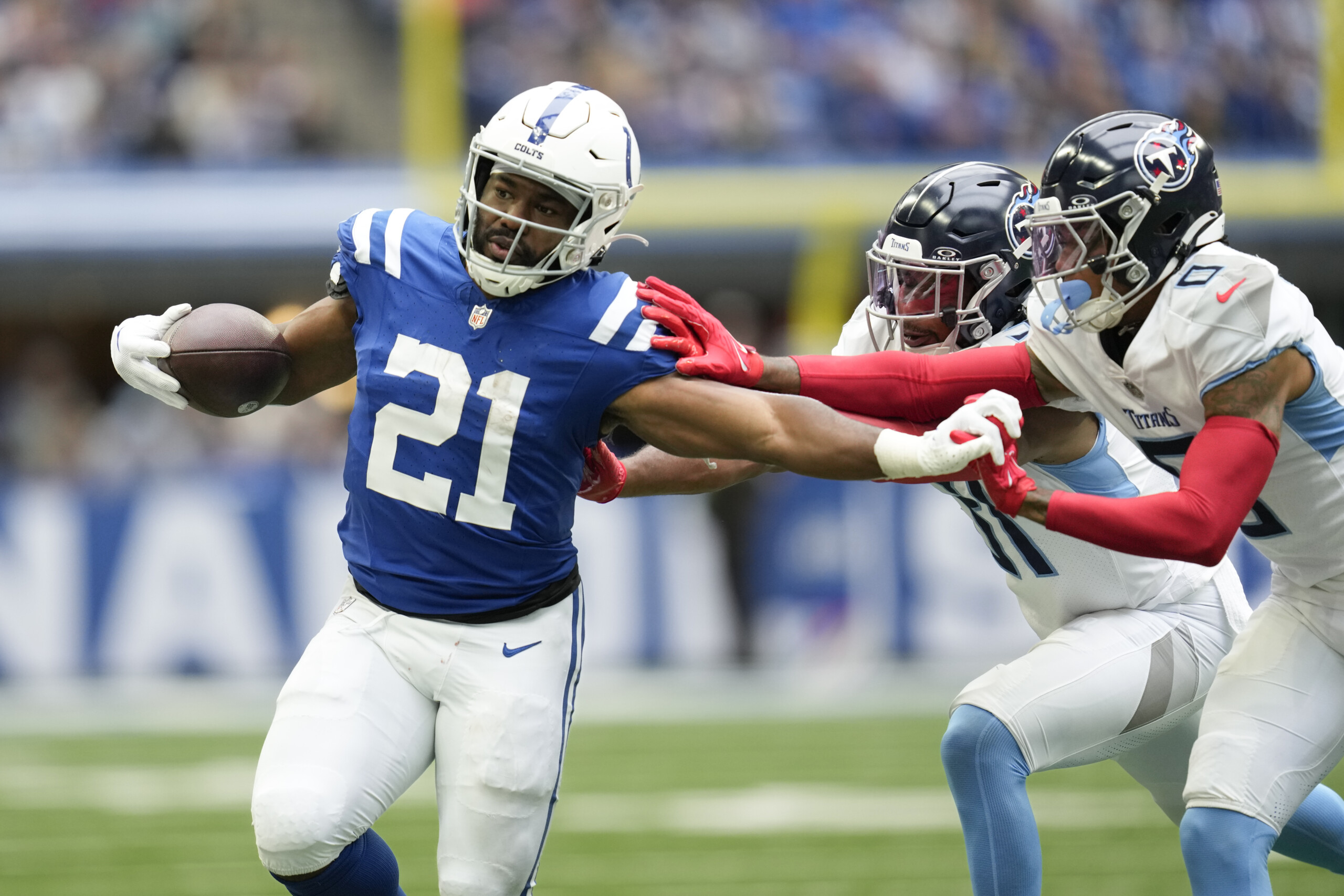 Tennessee Titans WR Treylon Burks out with foot injury in Colts game