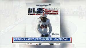 Perkins Earns Freshman All American Honors For Skyhawks 112923