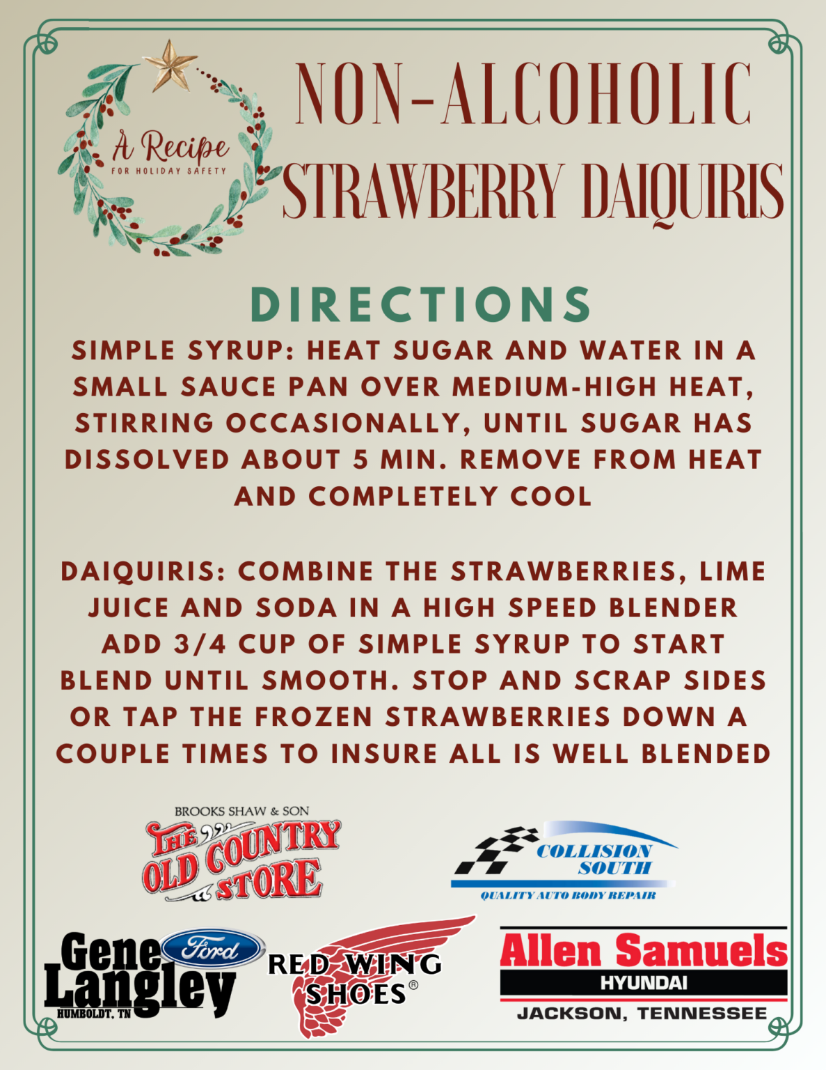 NonAlcoholic Strawberry Daiquiris A Recipe for Holiday Safety WBBJ TV