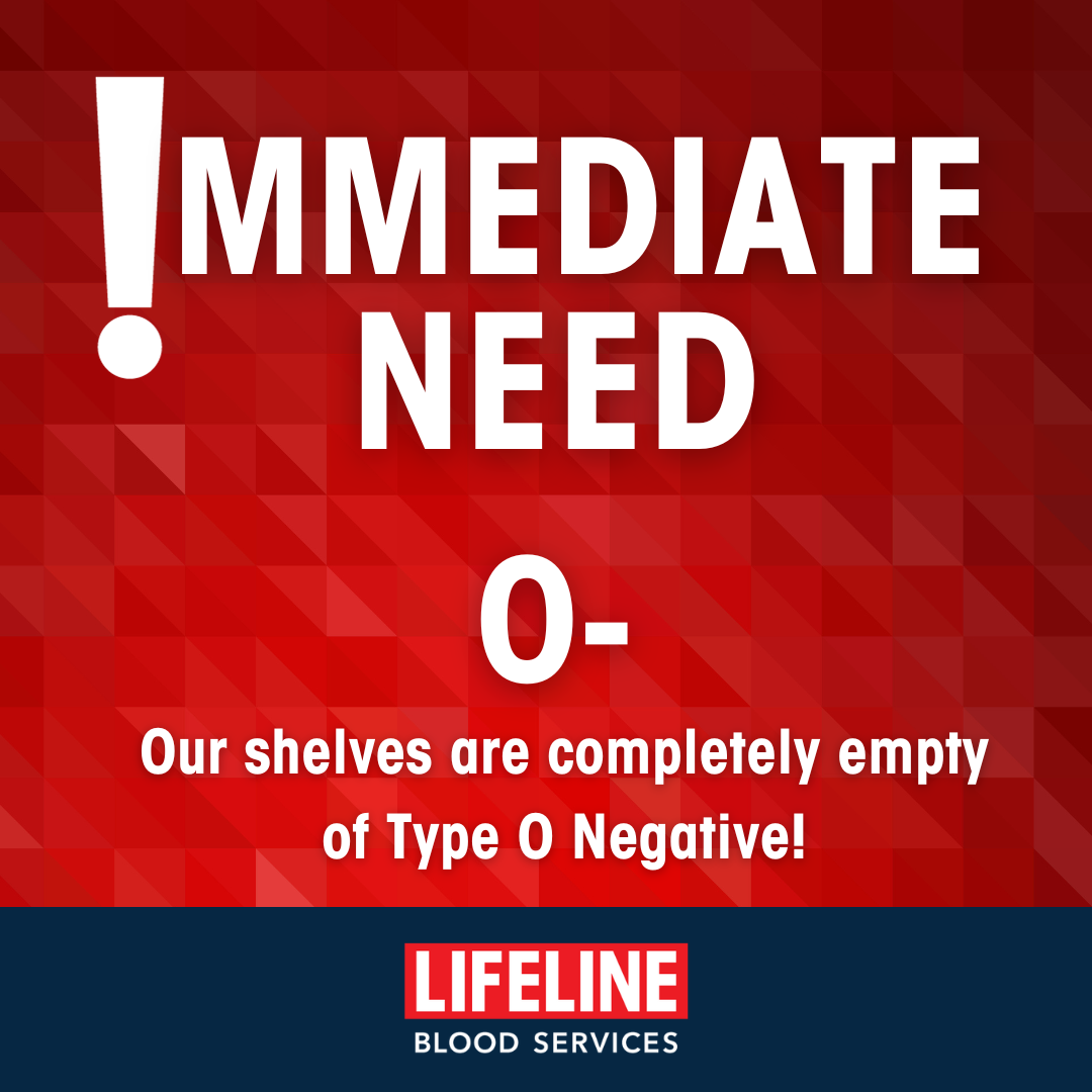 Shepeard Community Blood Center on X: We have an URGENT NEED for A  NEGATIVE, B POSITIVE, O NEGATIVE, and O POSITIVE BLOOD! Help us keep up the  supply with a blood donation